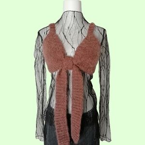 🦊 handmade brown knitted top